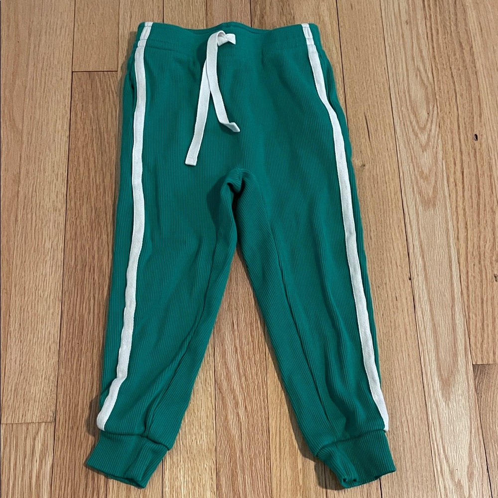 Tea Collection Emerald Green Joggers with White Side Stripes